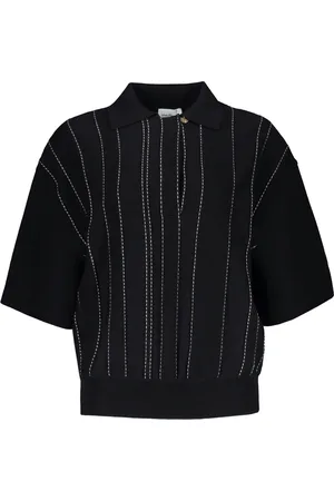 Salvatore Ferragamo Dames, Tops, Zwart, Maat: S Wol