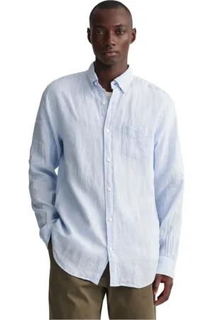 GANT Heren, Overhemden, Blauw, Maat: 3XL Linnen