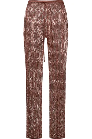 Silvian Heach Dames, Broeken, Bruin, Maat: L Nylon