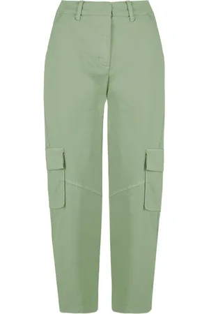 Bomboogie Dames, Broeken, Groen, Maat: XL Katoen