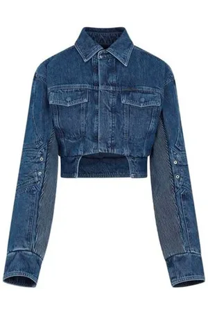 OFF-WHITE Dames, Jassen, Blauw, Maat: S Katoen