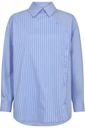 Co`Couture Dames, Blouses & Shirts, Blauw, Maat: XS Katoen