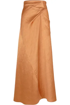 Cortana Dames, Rokken, Oranje, Maat: 2XL Linnen