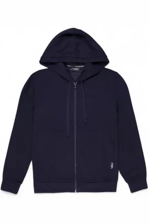 Emporio Armani Heren, Sweatshirts & Hoodies, Blauw, Maat: XL Katoen