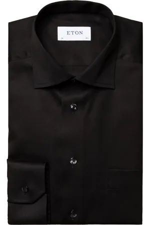 Eton Heren, Overhemden, Zwart, Maat: 5XL Katoen