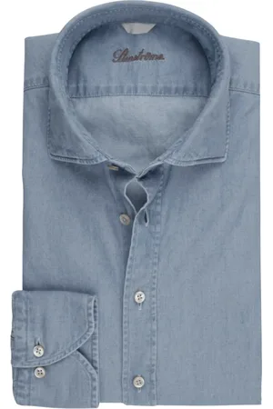 Stenströms Heren, Overhemden, Blauw, Maat: XL Denim
