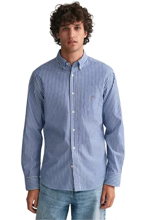GANT Heren, Overhemden, Blauw, Maat: L Katoen
