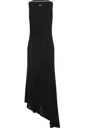 OFF-WHITE Dames, Jurken, Zwart, Maat: S Leer