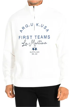 La Martina Heren, Sweatshirts & Hoodies, Wit, Maat: XL Katoen