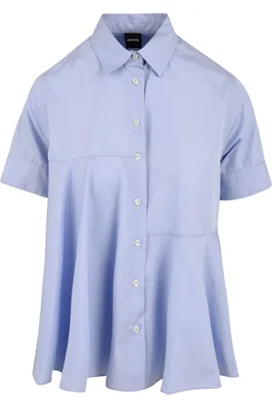 Aspesi Dames, Blouses & Shirts, Blauw, Maat: M Katoen