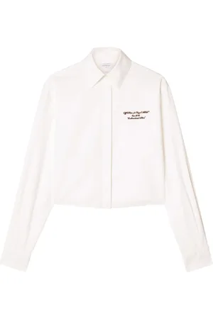 OFF-WHITE Dames, Blouses & Shirts, Wit, Maat: M Katoen