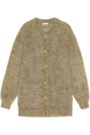 Ganni Dames, Truien, Groen, Maat: XS Mohair