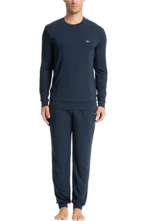 Emporio Armani Heren, Nachtkleding & Lounge, Blauw, Maat: S Wol