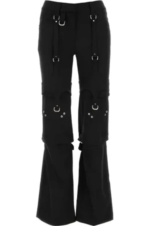 OFF-WHITE Dames, Broeken, Zwart, Maat: S Poliester