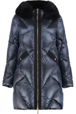 MOORER Dames, Mantels, Blauw, Maat: XS Taf