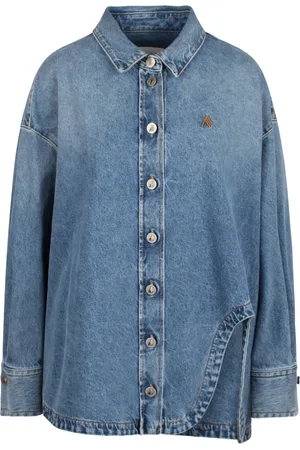 The Attico Dames, Blouses & Shirts, Blauw, Maat: S Denim