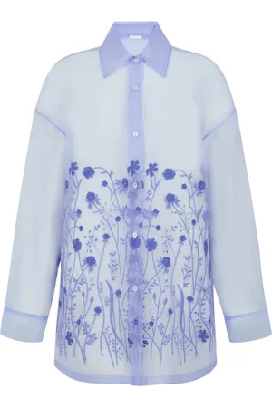 P.A.R.O.S.H. Dames, Blouses & Shirts, Blauw, Maat: S Zijde