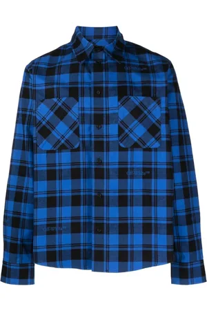 OFF-WHITE Heren, Overhemden, Blauw, Maat: S Katoen
