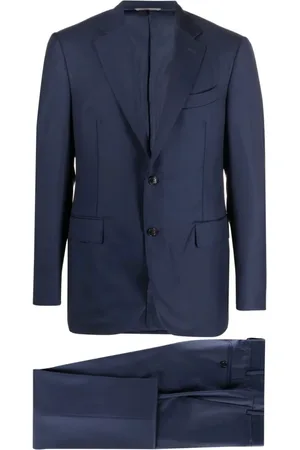 CANALI Heren, Pakken, Blauw, Maat: M Wol