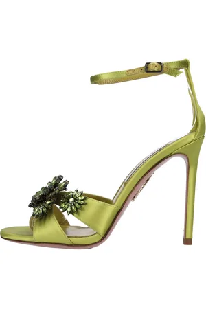 Aquazzura Dames, Schoenen, Groen, Maat: 37 EU Satijn