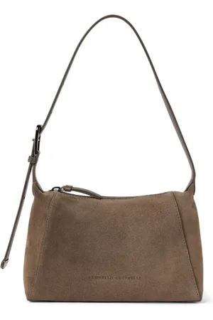 Brunello Cucinelli Dames, Tassen, Bruin, Maat: ONE Size Suède