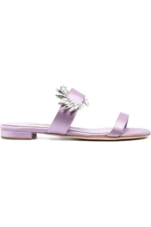 Manolo Blahnik Dames, Schoenen, Paars, Maat: 36 EU Zijde