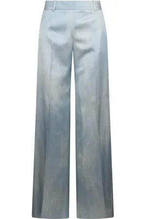 ERMANNO SCERVINO Dames, Broeken, Blauw, Maat: M Viscose