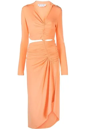 OFF-WHITE Dames, Jurken, Oranje, Maat: S