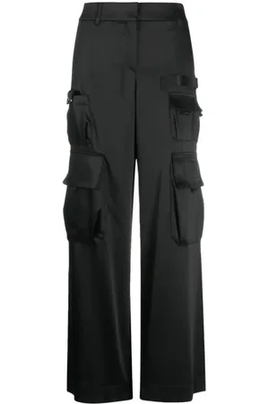 OFF-WHITE Dames, Broeken, Zwart, Maat: XS Satijn
