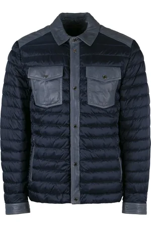 MOORER Heren, Jassen, Blauw, Maat: 3XL Leer