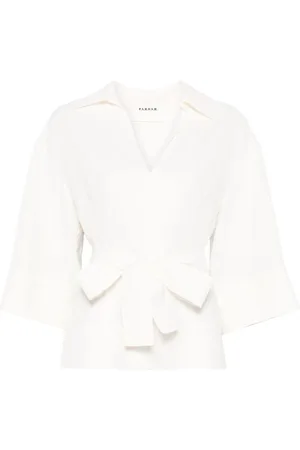 P.A.R.O.S.H. Dames, Blouses & Shirts, Wit, Maat: L Linnen