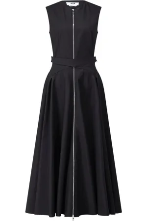 Msgm Dames, Jurken, Zwart, Maat: 2XS Leer