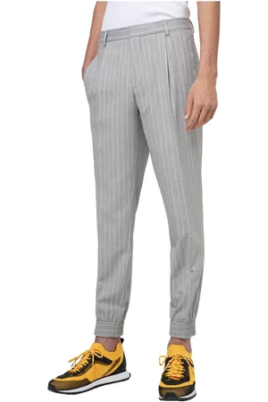 HUGO BOSS Heren, Broeken, Grijs, Maat: XL Viscose