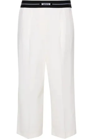 Msgm Dames, Broeken, Wit, Maat: M Wol
