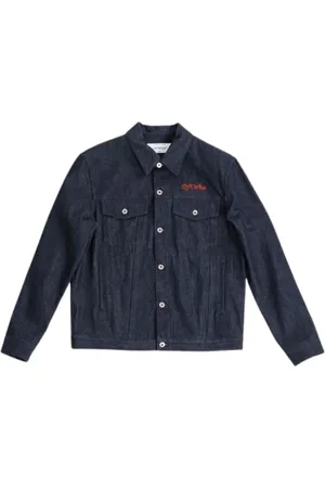 OFF-WHITE Heren, Jassen, Blauw, Maat: L Denim