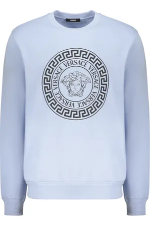 VERSACE Heren, Sweatshirts & Hoodies, Blauw, Maat: S Katoen