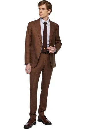 Brooks Brothers Heren, Pakken, Bruin, Maat: 2XL Wol