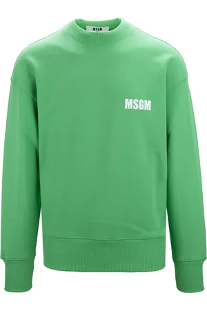Msgm Heren, Sweatshirts & Hoodies, Groen, Maat: XL Katoen