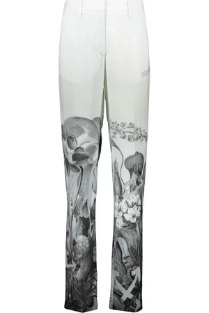 OFF-WHITE Dames, Broeken, Wit, Maat: 2XS Viscose