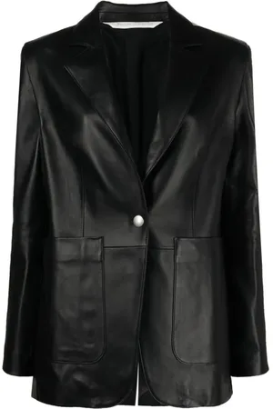 Palm Angels Dames, Jassen, Zwart, Maat: XS Leer