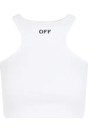 OFF-WHITE Dames, Tops, Wit, Maat: 2XS Katoen