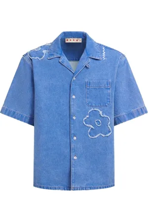 Marni Heren, Overhemden, Blauw, Maat: L Denim
