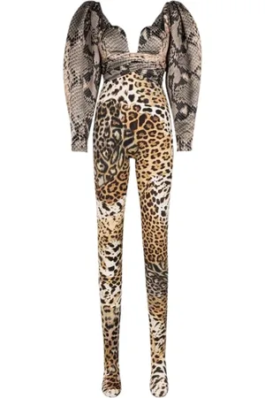 Roberto Cavalli Dames, Jumpsuits & Playsuits, Bruin, Maat: M