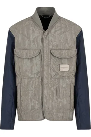 Emporio Armani Heren, Jassen, Grijs, Maat: L Nylon