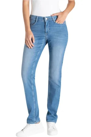 Mac Dames, Jeans, Blauw, Maat: 2XS Katoen