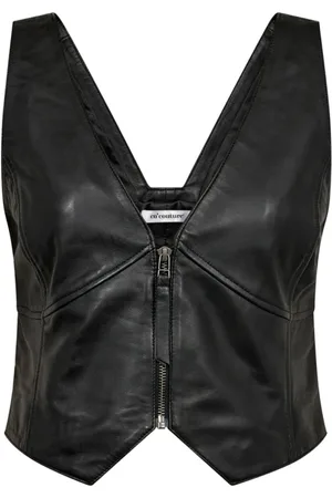 Co`Couture Dames, Jassen, Zwart, Maat: M Leer