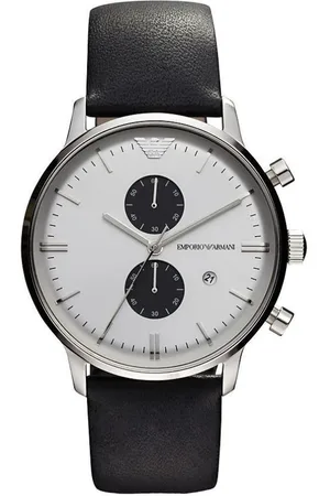 Emporio Armani Heren, Accessoires, Grijs, Maat: ONE Size Leer