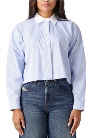 Co`Couture Dames, Blouses & Shirts, Blauw, Maat: L Katoen