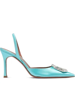 Amina Muaddi Dames, Schoenen, Groen, Maat: 36 EU Zijde