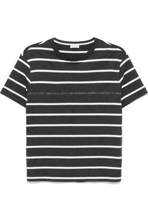 Brunello Cucinelli Dames, Tops, Zwart, Maat: L Katoen